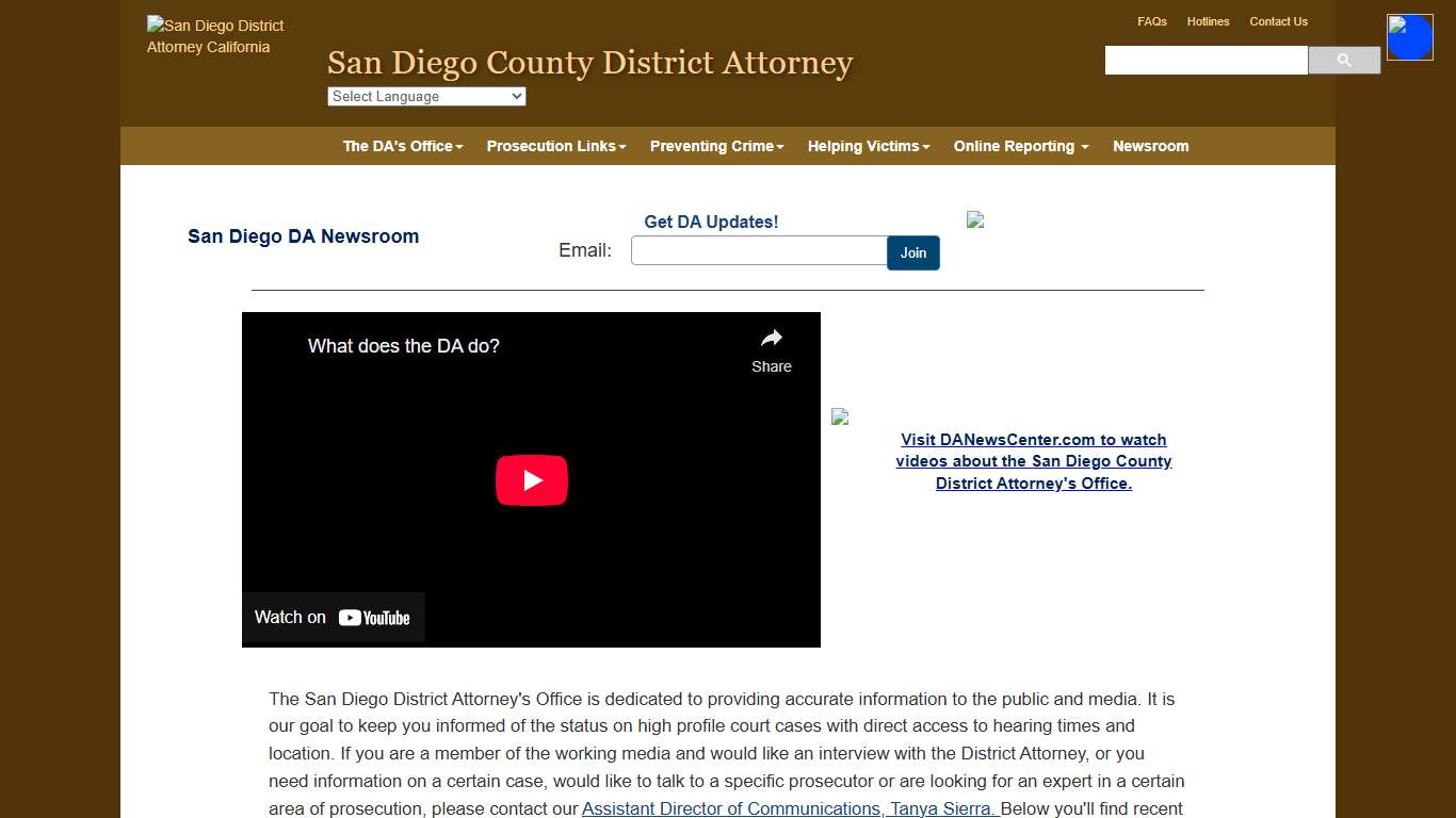 San Diego DA Newsroom - San Diego County District Attorney